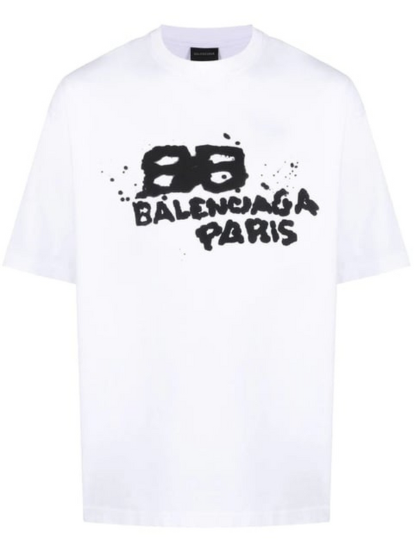 Balenciaga Hand Drawn BB Logo T Shirt White